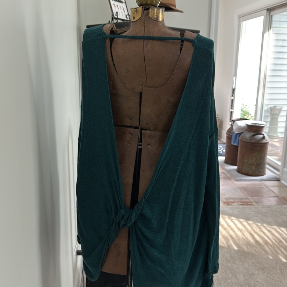 Free People Teal Crew Neck Sweater - Picture 7 of 8